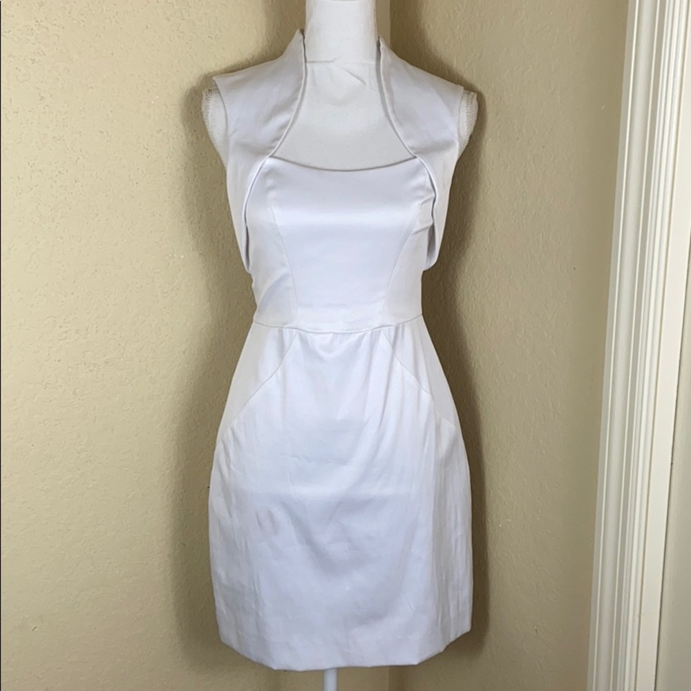 Black Halo back cutout sleeveless sheath dress 4